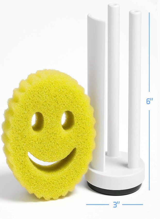 Gevoli Sponge Holder for Smiley Sponges with Suction Base, Countertop/Under Kitchen Sink Organizer (Holds 3 Daddy or Mommy Scrubber Sponges) White - Image 4